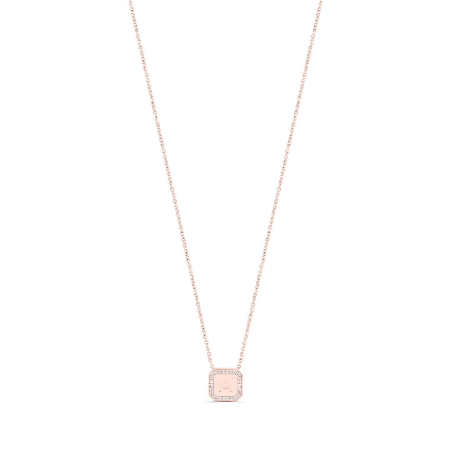 Letter Necklace  - Round Brilliant Diamond