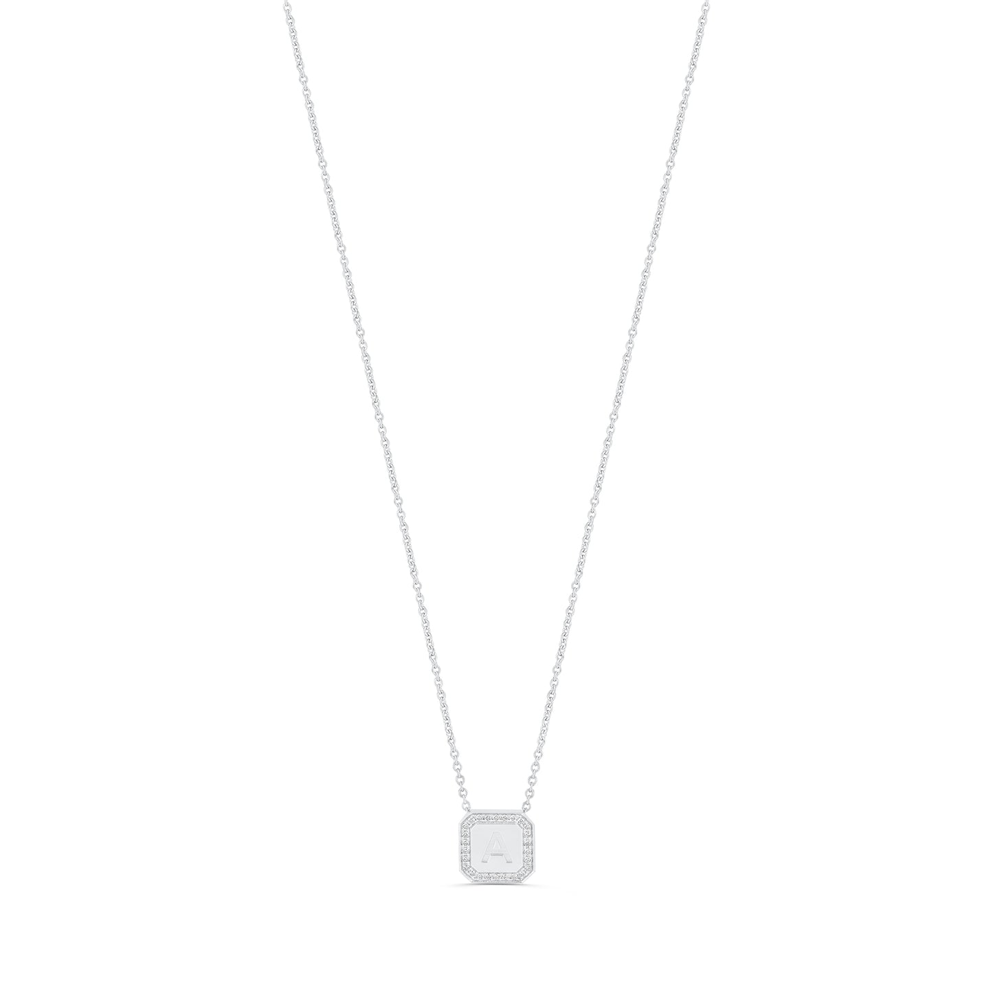 Letter Necklace  - Round Brilliant Diamond