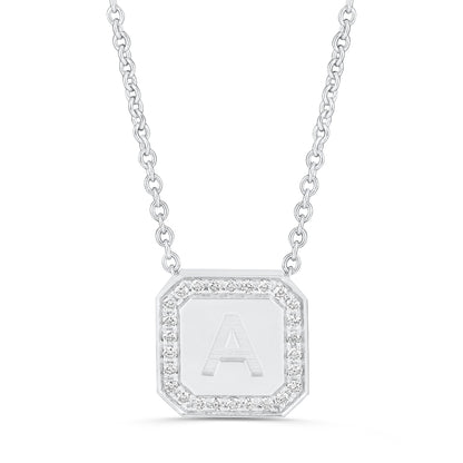 Letter Necklace  - Round Brilliant Diamond