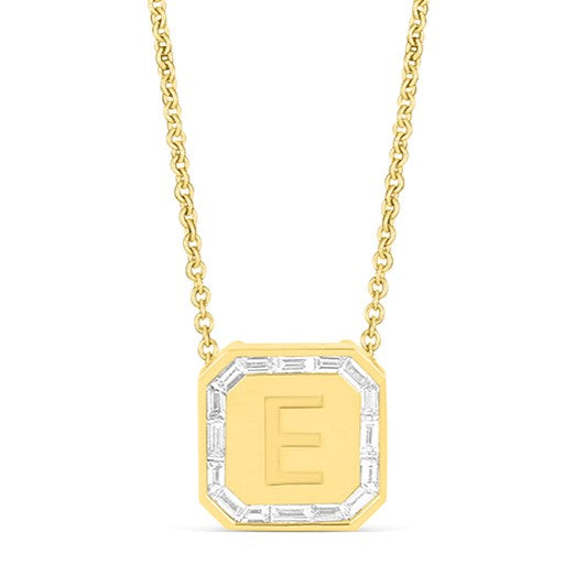 Letter Necklace  - Baguette Diamond